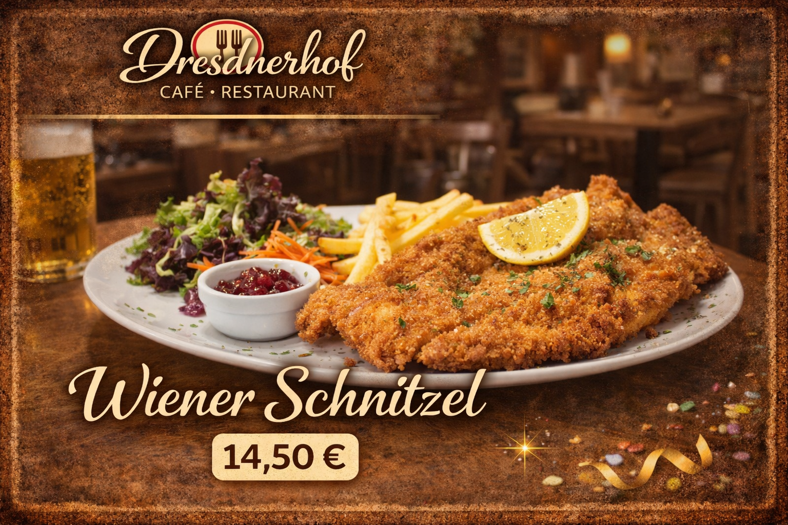 Dresdnerhof-Burger mit Pommes